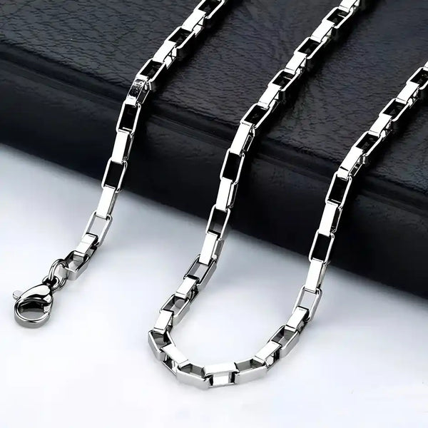 Men's Silver Interlink Chain Necklace